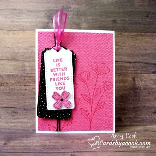 Polished pink flowers of friendship card