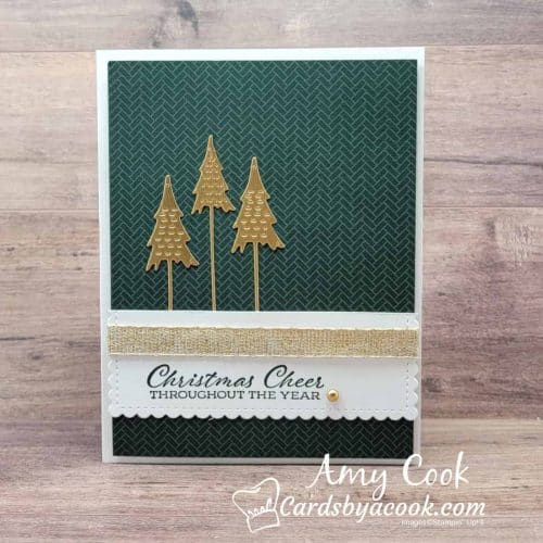 Christmas Tree card made with Stampin' Up! dies