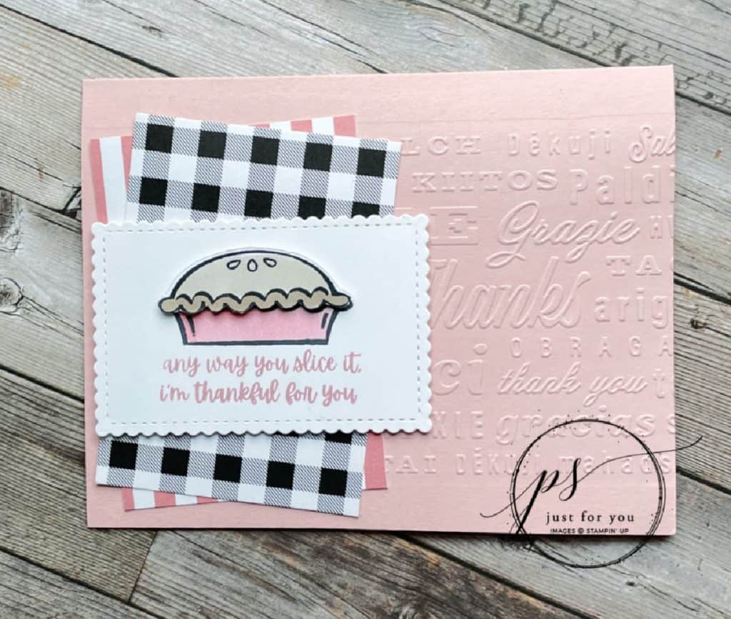 Thank you card made with Stampin' Up! Sweets & Treats stamp set