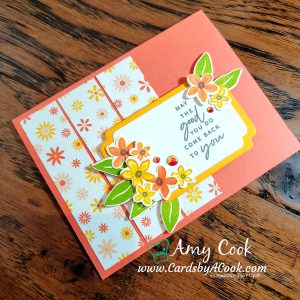 Thank you card featuring patterned paper
